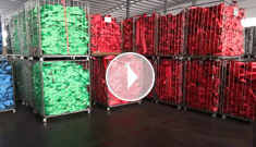 辰力集團(tuán)排列整齊的吊裝帶帶皮倉庫